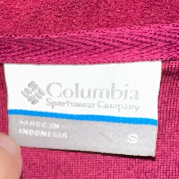 Columbia Quarter Zip Fleece Burgundy Top - Picture 3 of 5
